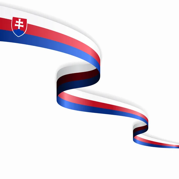 Slovak flag wavy abstract background. Vector illustration. — Stock Vector