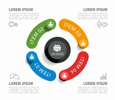 Verileriniz için yer alan bilgi tasarım şablonu. Vektör illüstrasyonu.