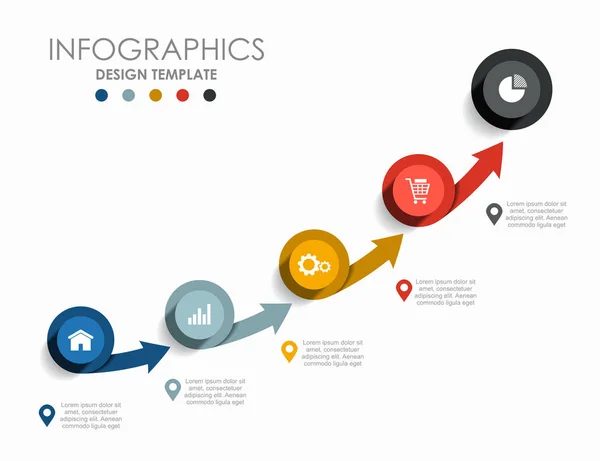 Infografische Design-Vorlage mit Platz für Ihre Daten. Vektorillustration. — Stockvektor