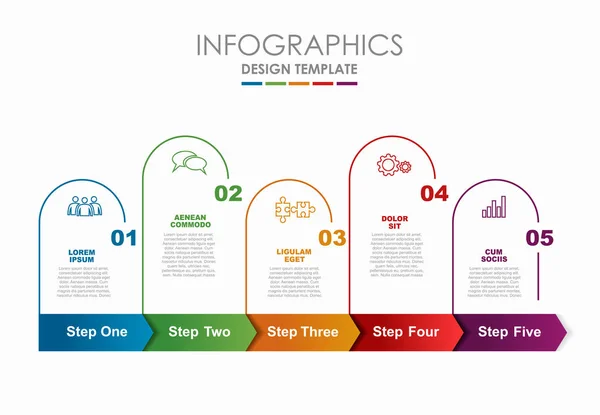 Plantilla de diseño infográfico con lugar para sus datos. Ilustración vectorial. — Vector de stock