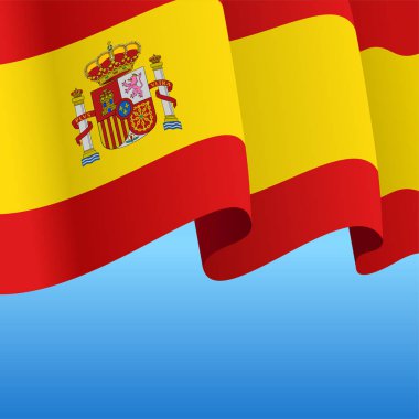 İspanyol bayrağı dalgalı soyut arka plan. Vektör illüstrasyonu.