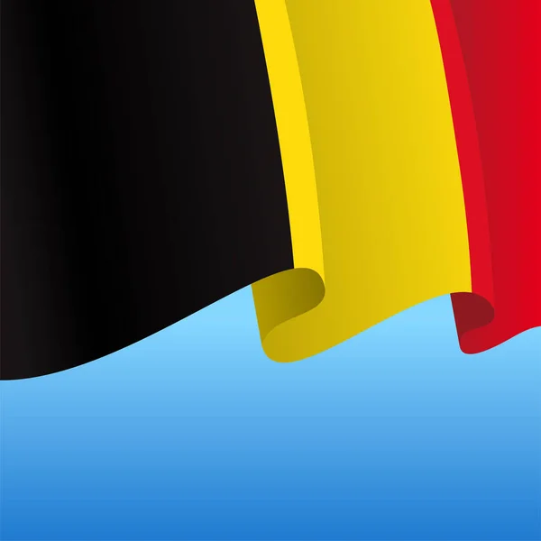Belgisk flagga vågigt abstrakt bakgrund. Vektorillustration. — Stock vektor