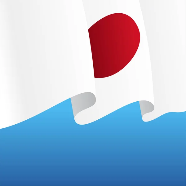 Ιαπωνική σημαία κυματιστό αφηρημένο φόντο. Εικονογράφηση διανύσματος. — Διανυσματικό Αρχείο