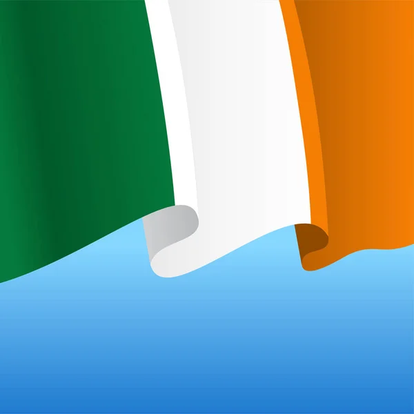 Ír zászló hullámos elvont háttér. Vektorillusztráció. — Stock Vector