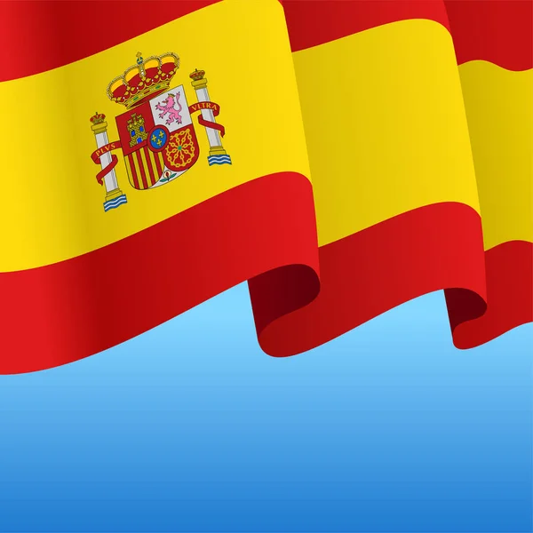 Hiszpańska flaga faliste abstrakcyjne tło. Ilustracja wektora. — Wektor stockowy