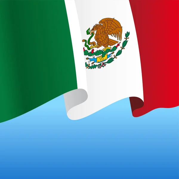 Bandera mexicana ondulada fondo abstracto. Ilustración vectorial. — Archivo Imágenes Vectoriales