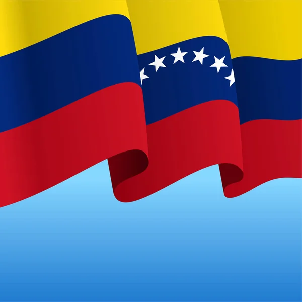 Venezuelan flag wavy abstract background. Vector illustration. — Stock Vector