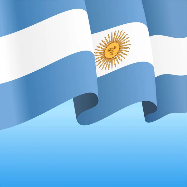 아르헨티나 국기는 추상적 인 배경을 흔들고 있다. 벡터 일러스트. — 스톡 벡터
