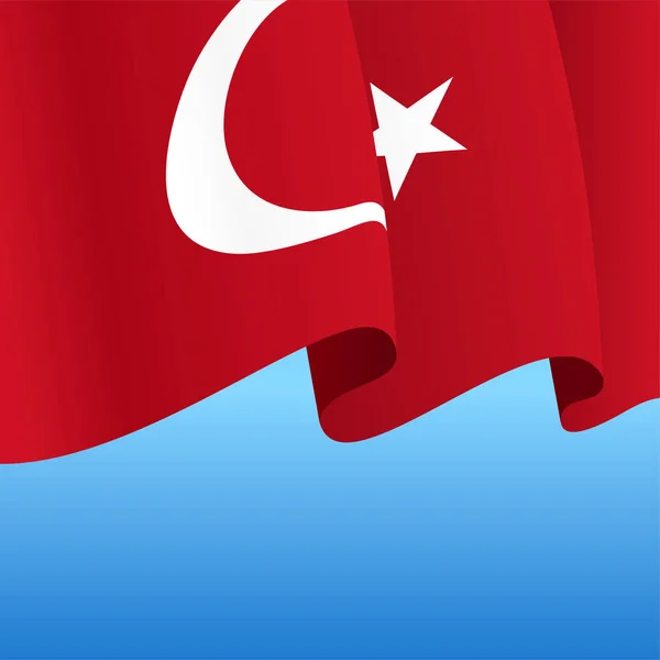 Турецкий флаг волнистый абстрактный фон. Векторная иллюстрация. — стоковый вектор