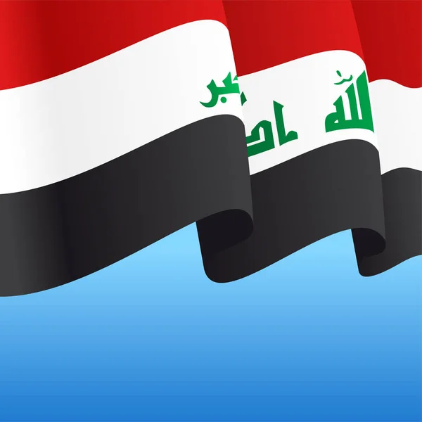 伊拉克国旗波浪式抽象背景。矢量说明. — 图库矢量图片