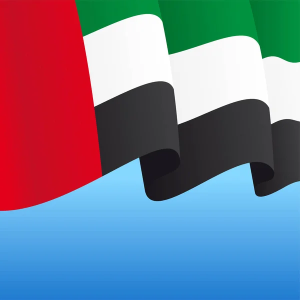 Emiratos Árabes Unidos bandera ondulada fondo abstracto. Ilustración vectorial. — Vector de stock