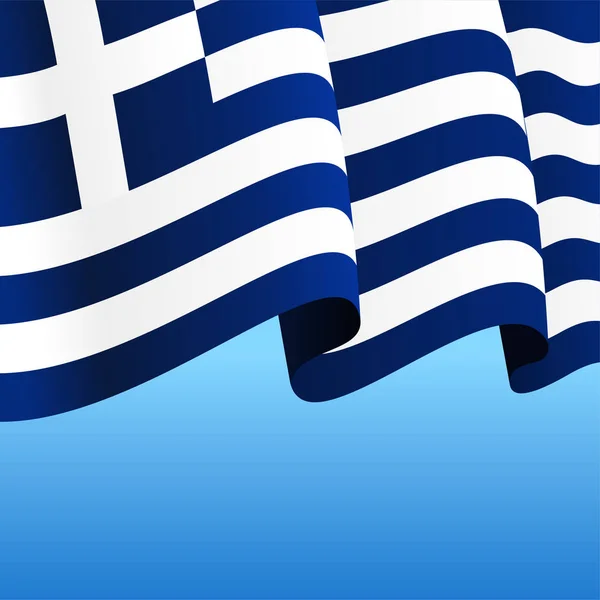Yunan bayrağı dalgalı soyut arka plan. Vektör illüstrasyonu. — Stok Vektör