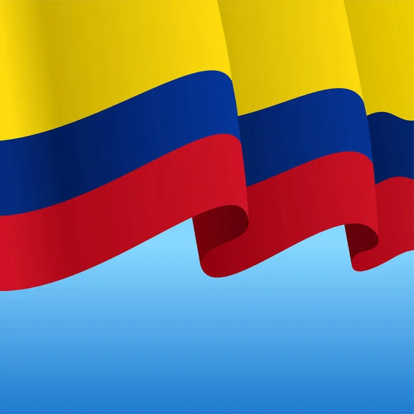 Bandeira colombiana ondulado fundo abstrato. Ilustração vetorial. —  Vetores de Stock