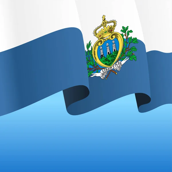 San Marino flag wavy abstract background. Vector illustration. — Stock Vector