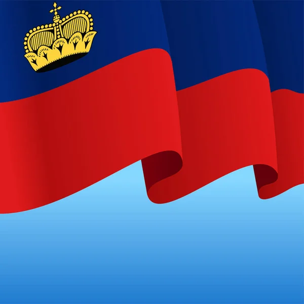 Bandera de Liechtenstein fondo abstracto ondulado. Ilustración vectorial. — Archivo Imágenes Vectoriales