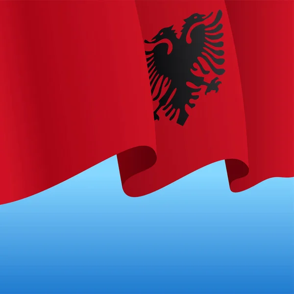 Albanese vlag golvende abstracte achtergrond. Vectorillustratie. — Stockvector