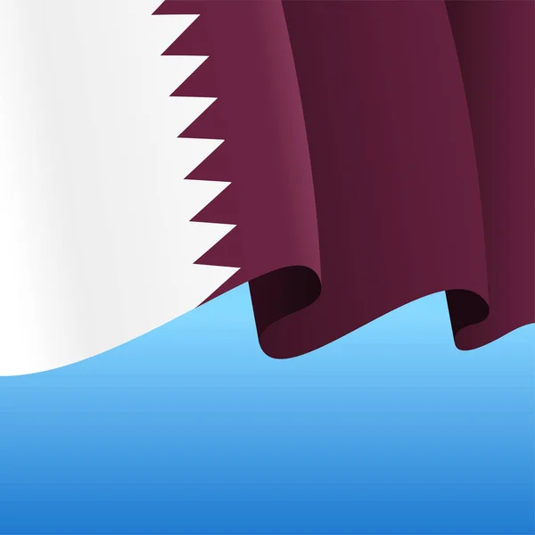 Drapeau qatari fond abstrait ondulé. Illustration vectorielle. — Image vectorielle