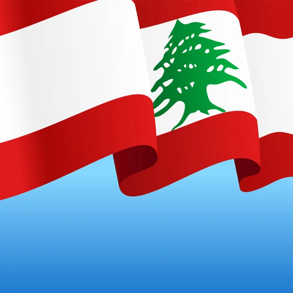 黎巴嫩国旗波浪式抽象背景。矢量说明. — 图库矢量图片