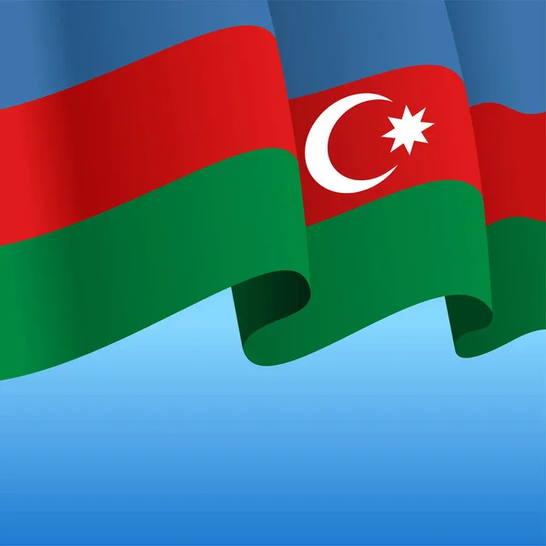 Bandiera azera sventolato sfondo astratto. Illustrazione vettoriale. — Vettoriale Stock