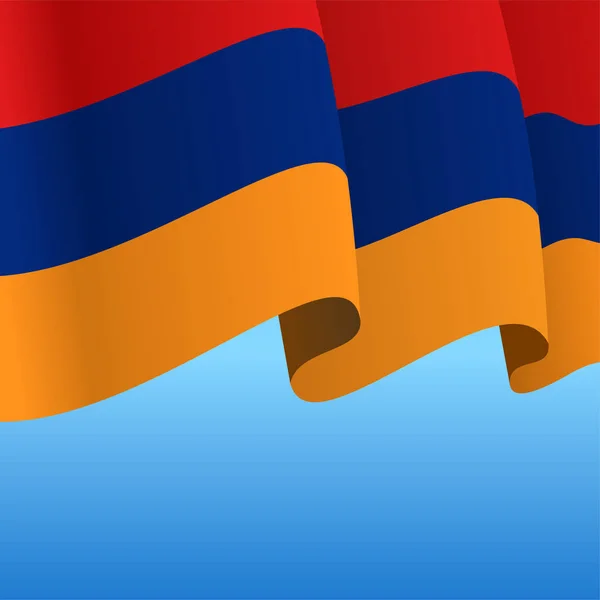 Bandera armenia fondo abstracto ondulado. Ilustración vectorial. — Archivo Imágenes Vectoriales