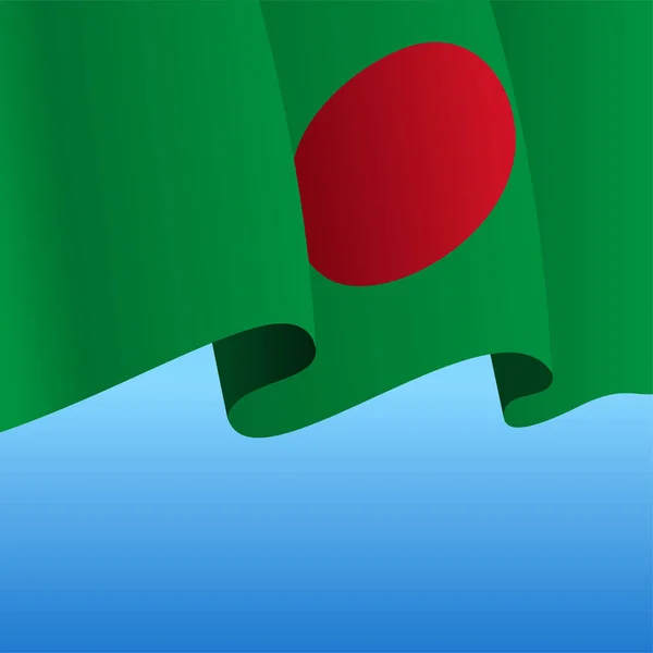 Bangladeshi flag wavy abstract background. Vector illustration. — Stock Vector