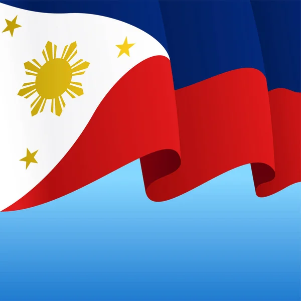 Bandera de Filipinas fondo abstracto ondulado. Ilustración vectorial. — Vector de stock