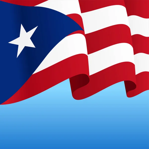 Portorická vlajka vlnité abstraktní pozadí. Vektorová ilustrace. — Stockový vektor