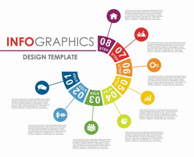 Verileriniz için yer alan bilgi tasarım şablonu. Vektör illüstrasyonu.