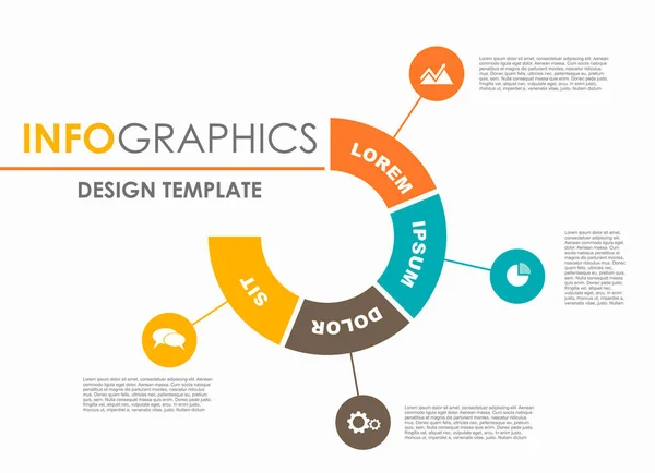 Infografische Design-Vorlage mit Platz für Ihre Daten. Vektorillustration. — Stockvektor