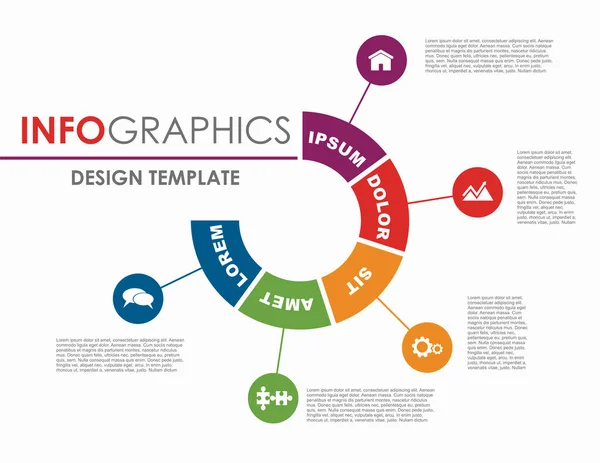 Infografische Design-Vorlage mit Platz für Ihre Daten. Vektorillustration. — Stockvektor