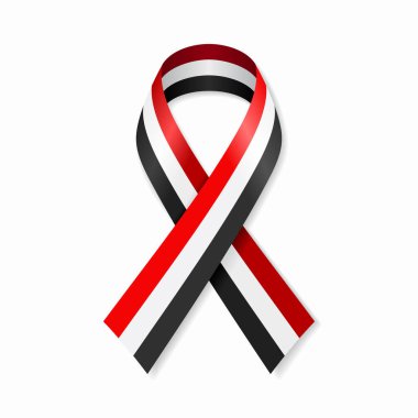 Yemeni flag stripe ribbon on white background. Vector illustration. clipart