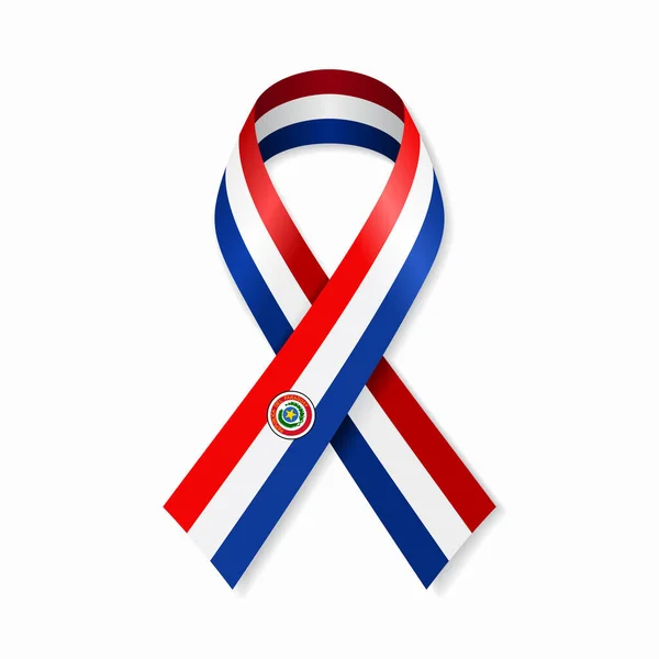 Paraguayan flag stripe ribbon on white background. Vector illustration. — Stock Vector