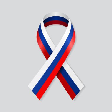 Beyaz arka planda Rus bayrak şeridi şeridi. Vektör illüstrasyonu.