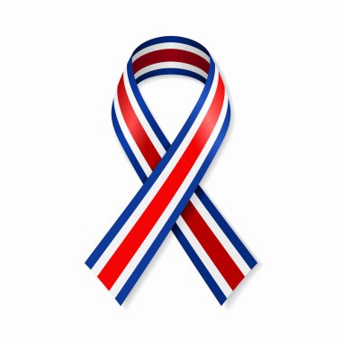 Beyaz arka planda Kosta Rika bayrağı şeridi. Vektör illüstrasyonu.