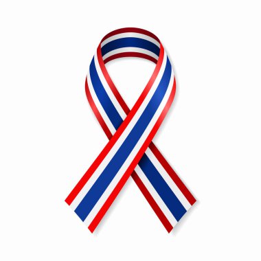 Beyaz arka planda Tayland bayrağı şeridi şeridi. Vektör illüstrasyonu.