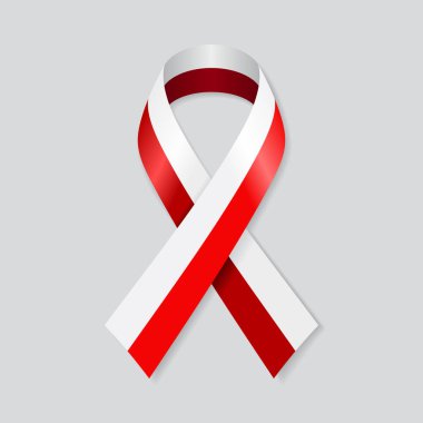 Beyaz arka planda Polonya bayrağı şeridi. Vektör illüstrasyonu.