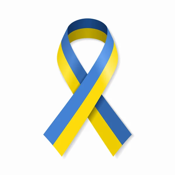 Ukrainian flag stripe ribbon on white background. Vector illustration. — Stock Vector