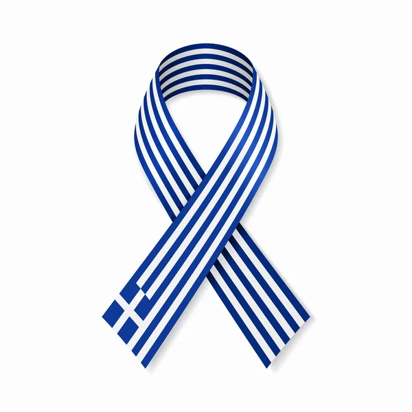 Greek flag stripe ribbon on white background. Vector illustration. — Stock Vector