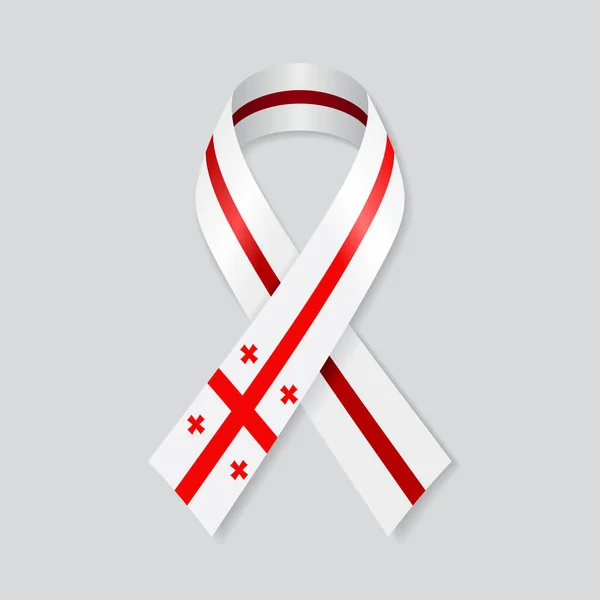 Georgian flag stripe ribbon on white background. Vector illustration. — Stock Vector