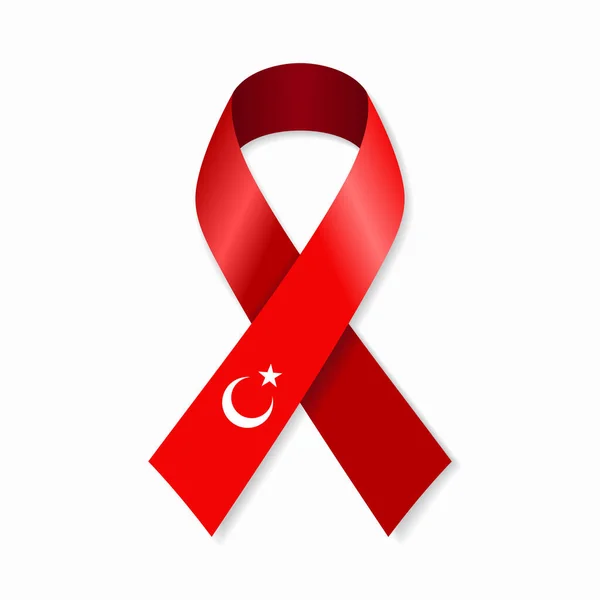 Tyrkisk flag stribe bånd på hvid baggrund. Vektorillustration. – Stock-vektor