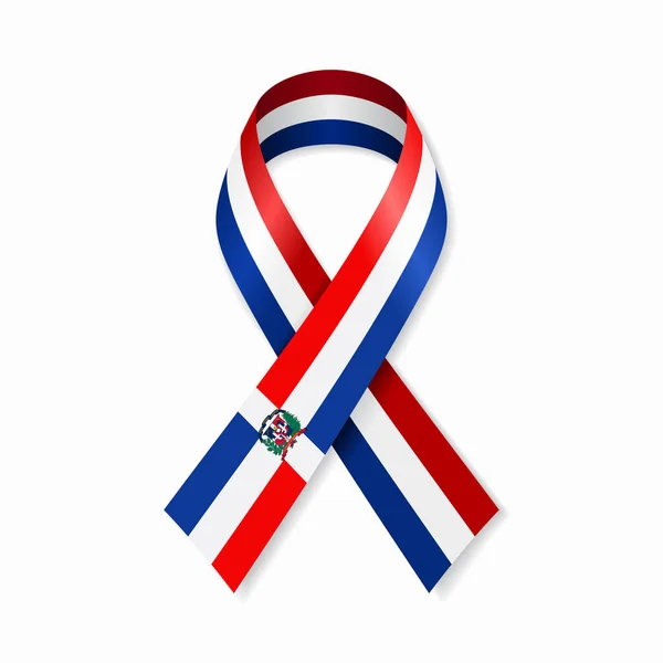 Dominican Republic flag stripe ribbon on white background. Vector illustration. — Stock Vector