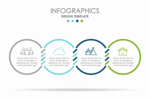 Infografisk designmall med plats för dina data. Vektorillustration. — Stock vektor