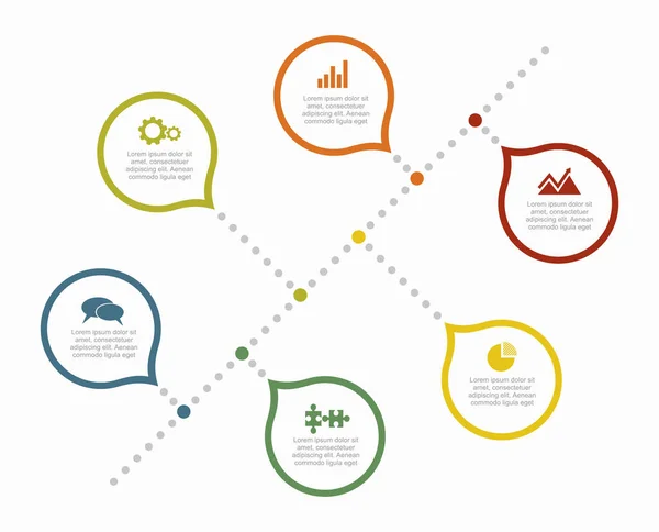 Templat desain infografis dengan tempat bagi data Anda. Ilustrasi vektor. - Stok Vektor