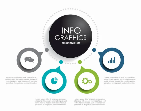 Infografische Design-Vorlage mit Platz für Ihre Daten. Vektorillustration. — Stockvektor