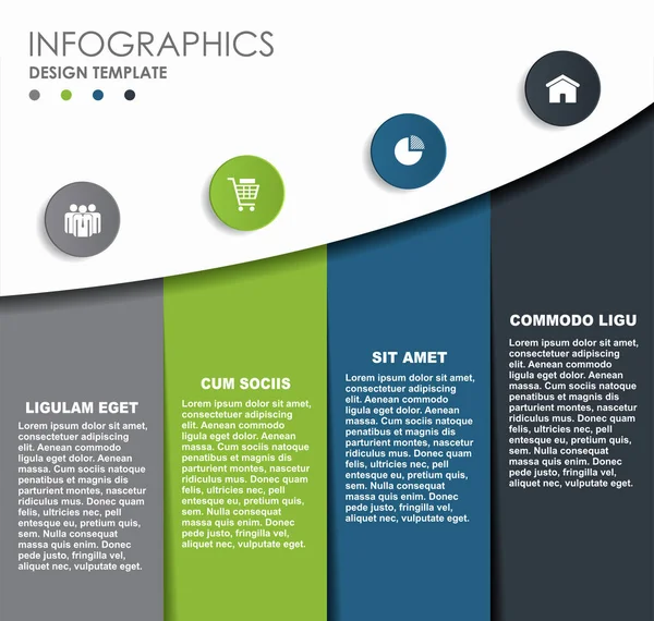 Modèle de conception infographique avec place pour vos données. Illustration vectorielle. — Image vectorielle