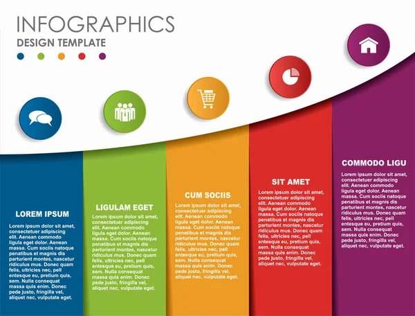 Infografische Design-Vorlage mit Platz für Ihre Daten. Vektorillustration. — Stockvektor