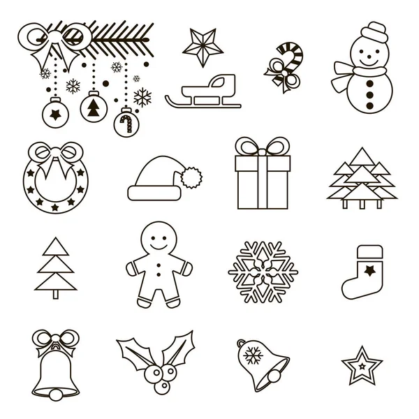 Set de Iconos de Navidad Aislados. Estilo plano en novedad Diseño moderno de moda. Ilustración vectorial . — Vector de stock