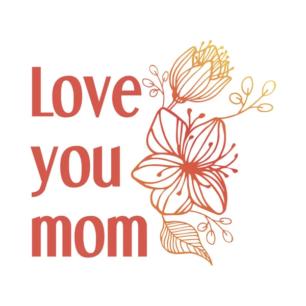 Любов ви мама день матері привітання картки — стоковий вектор