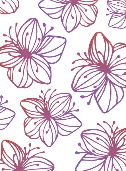 Cute hand drawn flowers background — Stock Vector