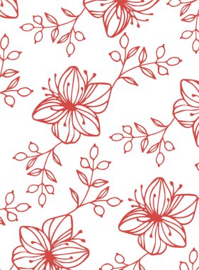 Sevimli el çizilmiş çiçekler arka plan